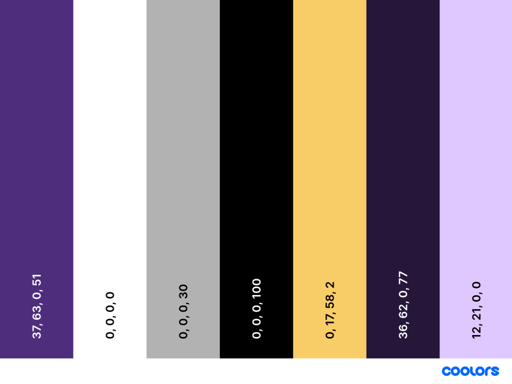 Amani Color Palette CMYK values